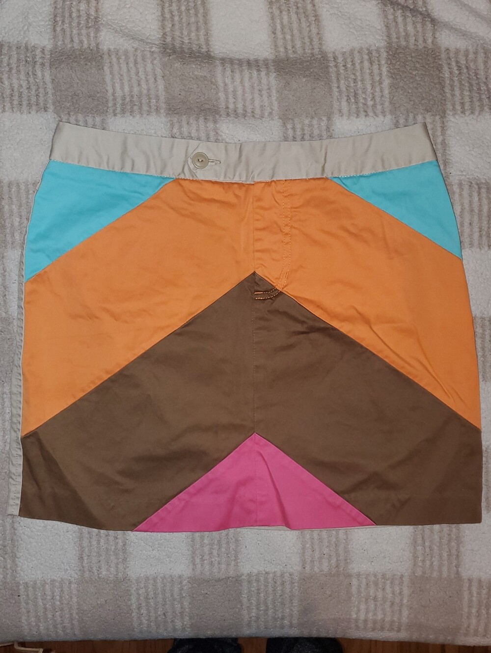 Y2K Vintage Tommy Hilfiger Multicolored Chevron Front Mini Skirt
